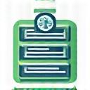 Magnifying glass over documents icon